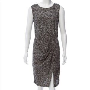 Sea New York Black White Speckled Ruched Sleeveless Dress Size 6